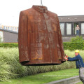 Outdoor rusty metal clothes sculpture corten steel garden art statue